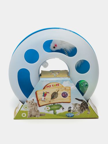 Интерактивная игрушка для кошек Pet toys трек-круг с мышью