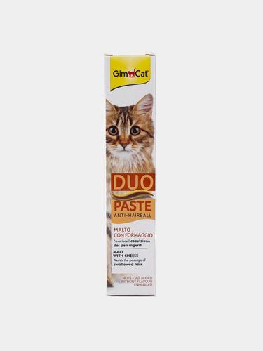 GimCat Duo-Paste Anti-Hairball паста для вывода шерсти из желудка кошек, с сыром, 50 г, фото № 4