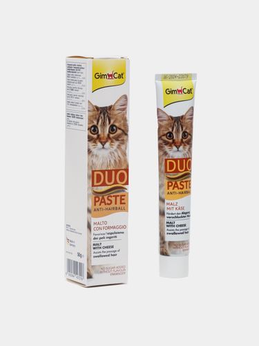 GimCat Duo-Paste Anti-Hairball паста для вывода шерсти из желудка кошек, с сыром, 50 г