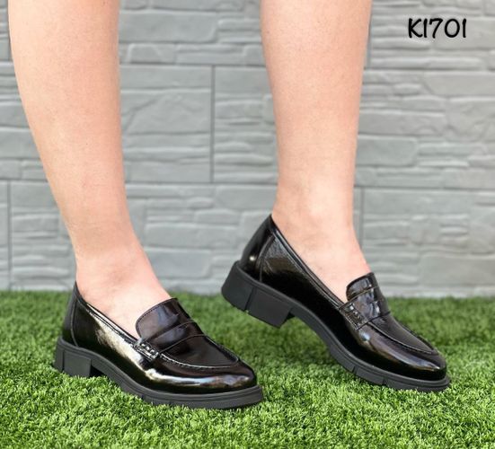 Ботинки женские лакированные Обувь по карману K1701, Черный