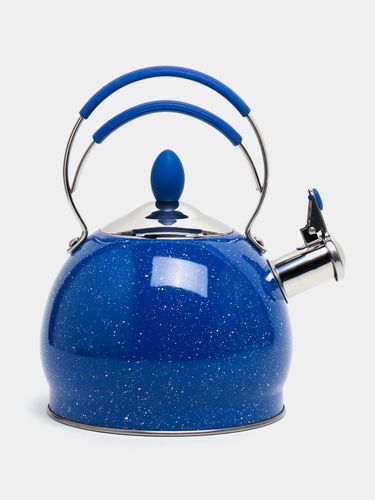 Чайник из нержавеющей стали Vicalina со свистком, 3 л, Синий, фото