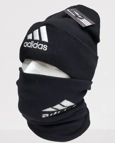Шапка с шарфом Adidas SB002 Replica, Черный