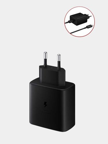 Zaryadlovchi teskari USB-C kabeli, qora