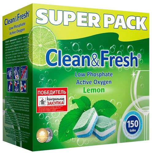 Таблетки для посудомоечных машин Clean&Fresh, 60 шт