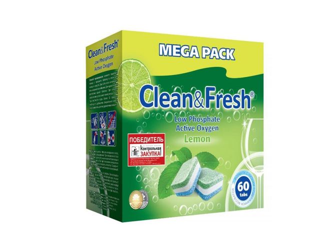 Idish yuvish uchun tabletkalar Clean&Fresh-mini, 60 dona