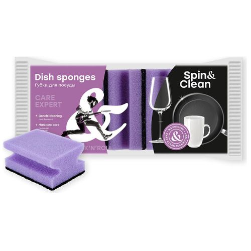 Idish uchun shimgichlar Spin&Clean Rock'n'Roll Care Expert profilli, 5 dona