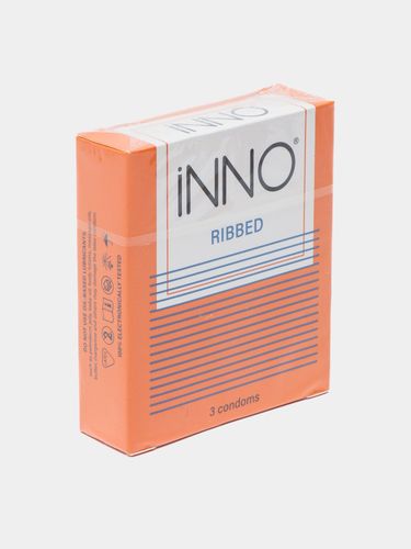 Презервативы INNO оранжевый-Ribbed, 3 шт, купить недорого