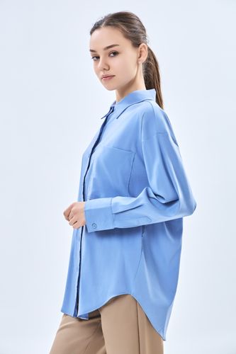 Женская рубашка длинный рукав Terra Pro AW23WES-21013, Light blue, sotib olish