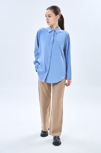 Женская рубашка длинный рукав Terra Pro AW23WES-21013, Light blue, O'zbekistonda