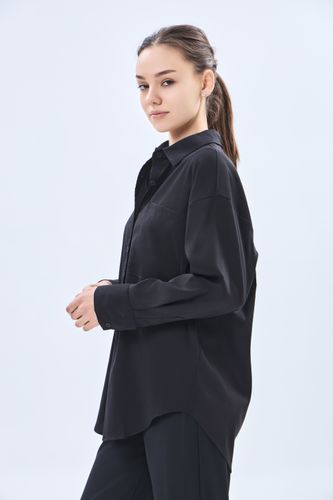 Женская рубашка длинный рукав Terra Pro AW23WES-21013, Black, в Узбекистане