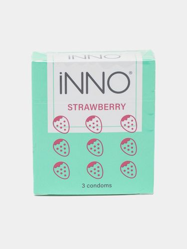 презервативы INNO бирюзовый-Strawberry, 3 шт