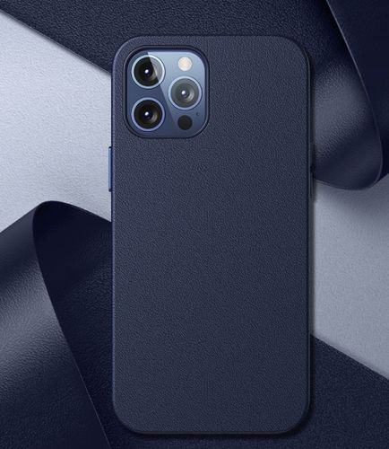 Чехол кожаный для iPhone 12 Pro Max Baseus Magnetic Leather Case 2020, Синий, в Узбекистане