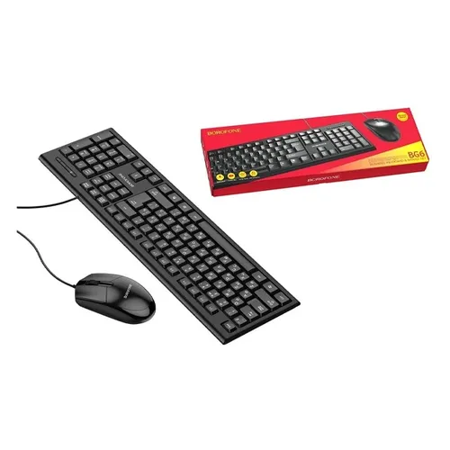 Комплект клавиатура и мышь Borofone BG6, Черный, 9900000 UZS