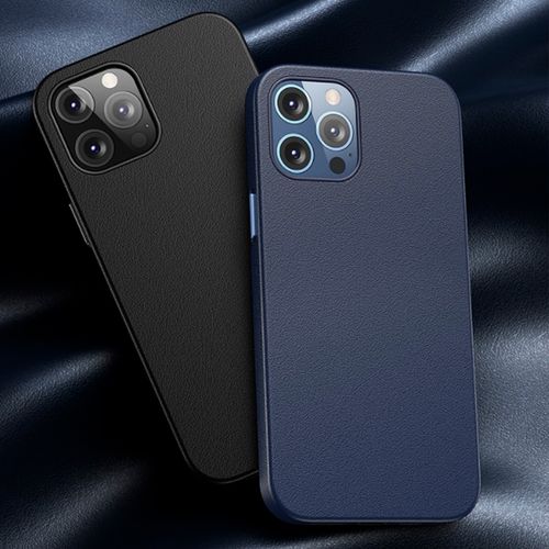 Чехол кожаный для iPhone 12 Pro Max Baseus Magnetic Leather Case 2020, Синий, купить недорого