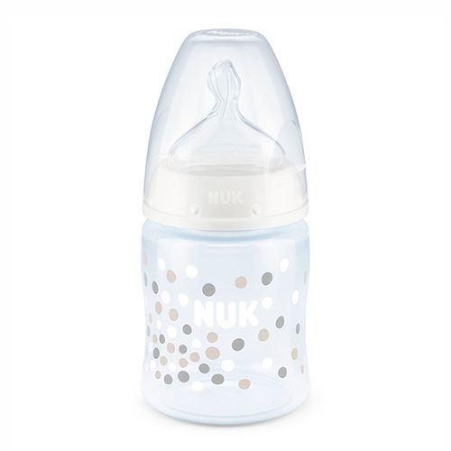 NUK Пластиковая бутылочка First Choice+ горошек, с рождения, 150 мл, Белый