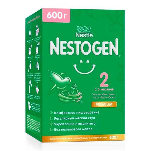 Nestle Nestogen Premium 2 chaqaloq formulasi, 6 oylikdan boshlab, 600 g