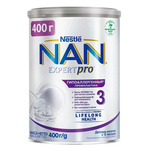 Молочко детское Nestle NAN 3 ExpertPro, с 12 месяцев, 400 г