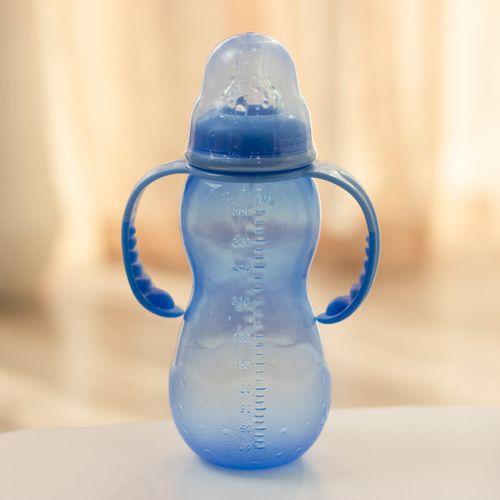 Бутылочка Nuby тренировочная с соской и ручками Evolution Bottle 2в1, 320 мл, Синий