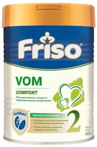 Смесь Friso VOM 2 молочная с пребиотиками, 6-12 месяцев, 400 г