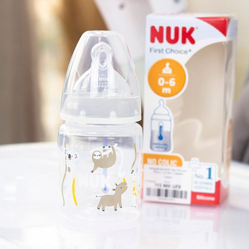 Бутылочка NUK  First Choice Сафари, 0-6 месяцев, 150 мл, Серый