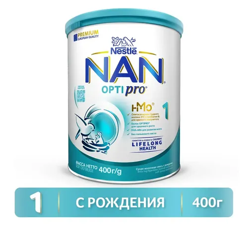 Смесь Nestle NAN 1 OPTIPRO, с рождения, 400 г