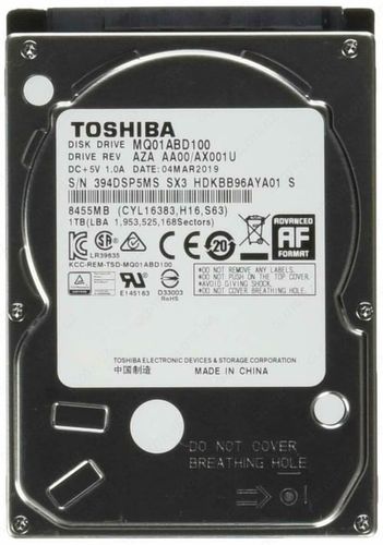 Tashqi qattiq disk HDD Notebook Toshiba New, 1 TB