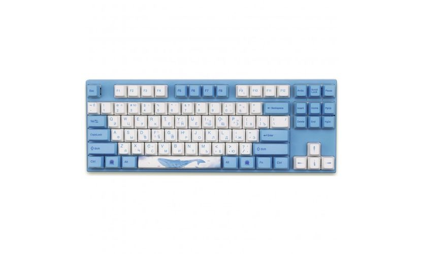 Клавиатура проводная Varmilo VEM87 Sea Melody EC V2 Sakura, Бело-голубой