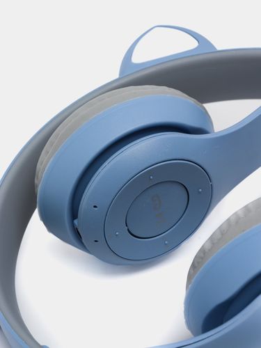 Беспроводные Bluetooth наушники с кошачьими светящимися ушками Cat Ear P47 M, Синий, 5490000 UZS