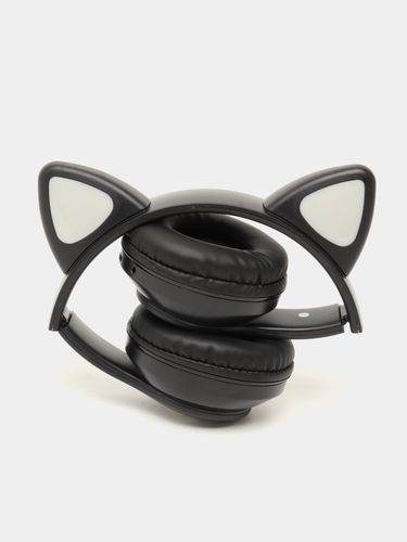 Наушники с кошачьими светящимися ушками ViV-23M, Черный, купить недорого