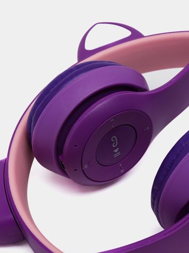 Беспроводные Bluetooth наушники с кошачьими светящимися ушками Cat Ear P47 M, Фиолетовый, O'zbekistonda