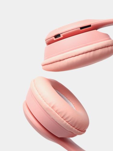 Беспроводные Bluetooth наушники с кошачьими светящимися ушками Cat Ear P47 M, Розовый, arzon