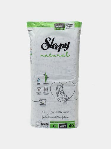 Bolalar tagliklari Sleepy Natural Jumbo №6 15-25 kg, 40 dona