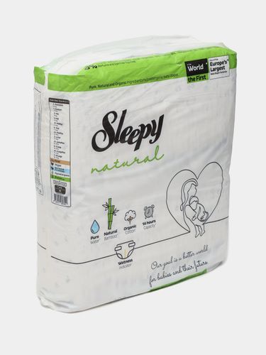 Детские подгузники Sleepy Natural Jumbo №3 4-9 кг, 68 шт