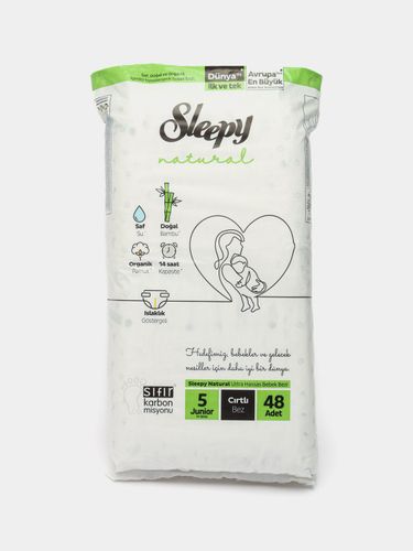 Детские подгузники Sleepy Natural Jumbo №5 11-18 кг, 48 шт