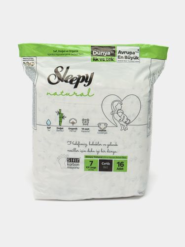 Bolalar tagliklari Sleepy Natural №7 20-30 kg, 16 dona