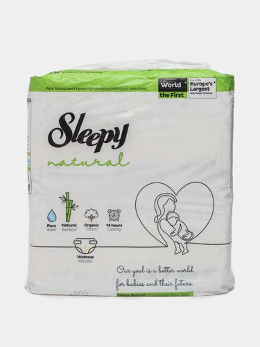 Детские подгузники Sleepy Natural Jumbo №3 4-9 кг, 68 шт, в Узбекистане