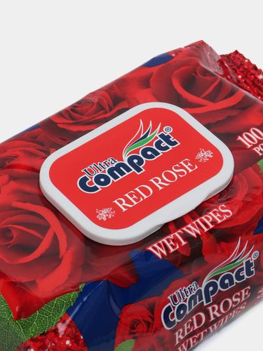 Влажные салфетки Ultra Compact "Красная Роза",100 шт, купить недорого