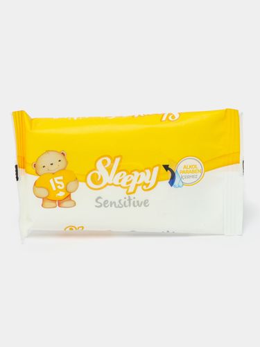 Влажные салфетки Sleepy "Sensitive", 15 шт, купить недорого