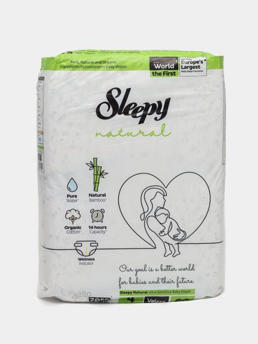 Детские подгузники Sleepy Natural Jumbo №4 7-14 кг, 60 шт, купить недорого