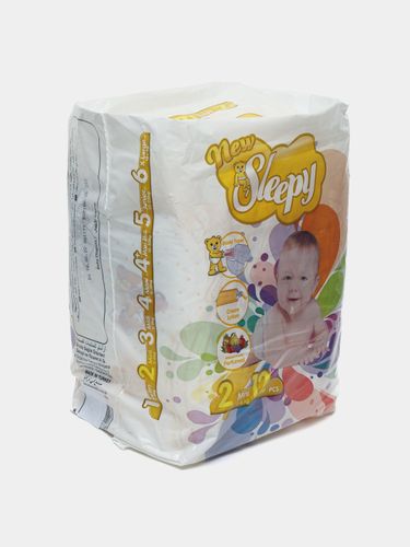 Детские подгузники New Sleepy Standart №2 3-6 кг, 12 шт
