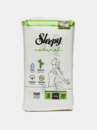 Ayollar prokladkalari Sleepy 6 tomchi "Natural Lady" Long №2, 20 dona