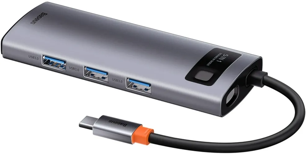 USB-хаб Baseus CAHUB CX0G 5/1, Серебристый, купить недорого