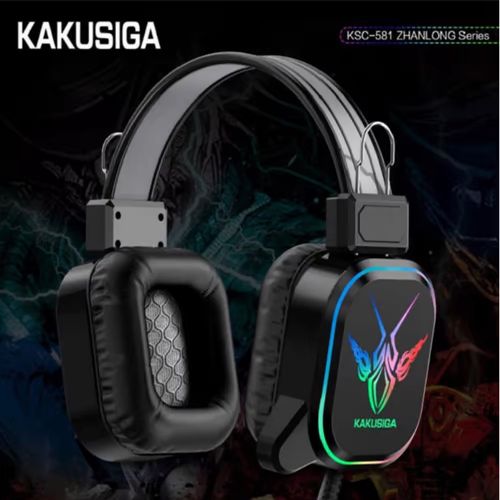 Игровые проводные накладые наушники с микрофоном Kakusiga KSC-581, Черный