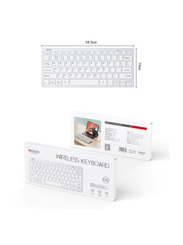 Беспроводная клавиатура Yesido KB11 2.4ghz, Белый, sotib olish