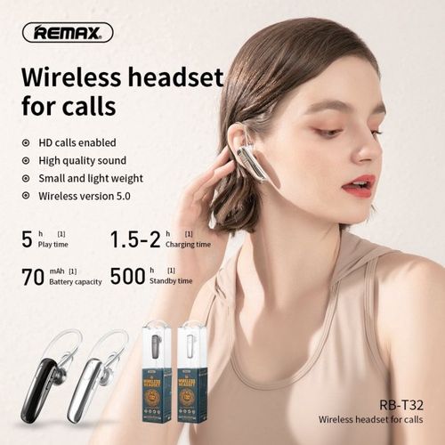 Bluetooth-гарнитура Remax RB-T32, Черный, в Узбекистане