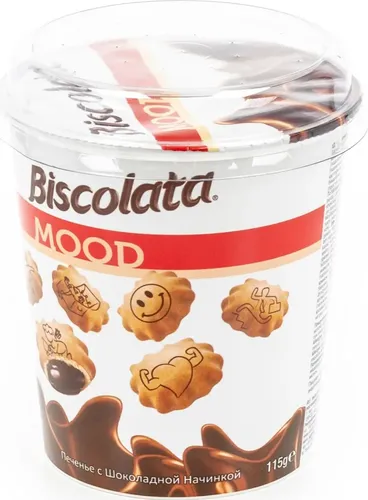 Печенье Biscolata Mood с шоколадной начинкой, 115 г, в Узбекистане