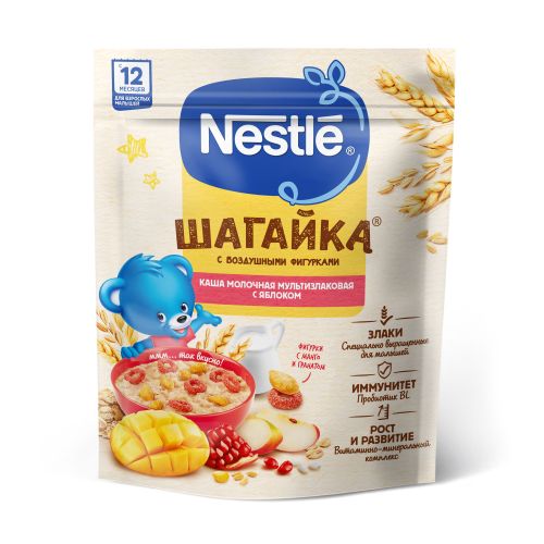 Каша Nestle Шагайка молочная мультизлаковая с овсяными хлопьями, 190 г