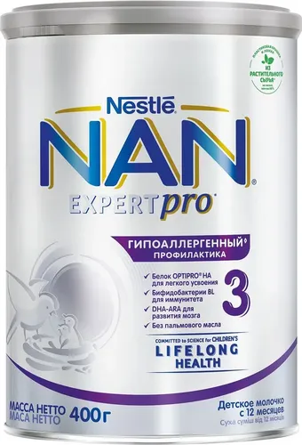 Молочко детское Nestle NAN 3 ExpertPro, 400 г