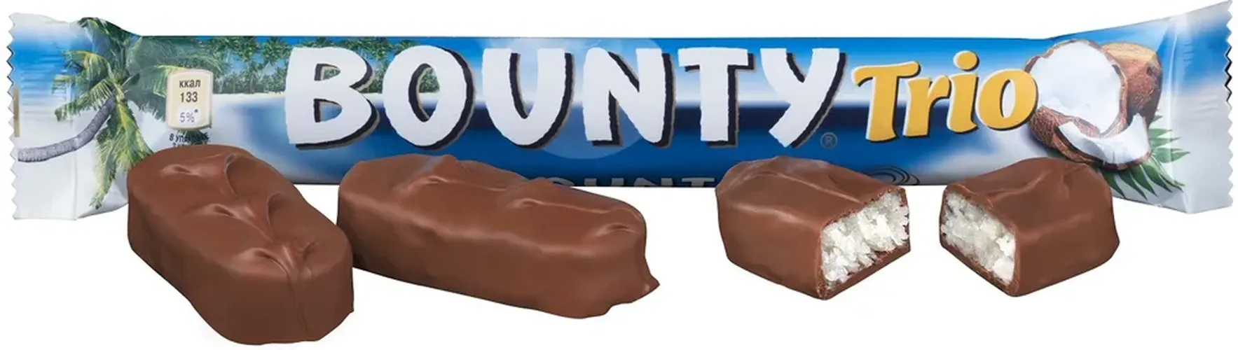 Шоколадный батончик Bounty Trio, 82.5 г