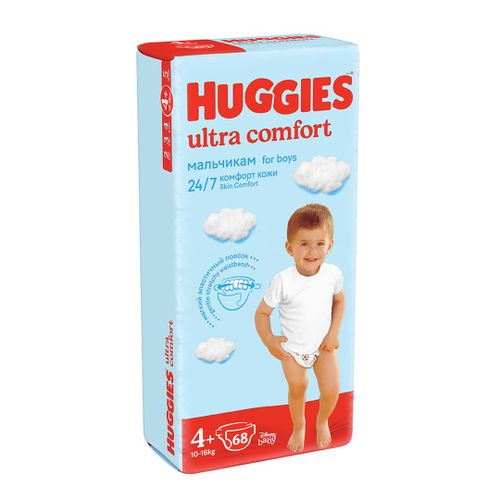 Подгузники Huggies Ultra Comfort, 4+ (10-16 кг), 68 шт
